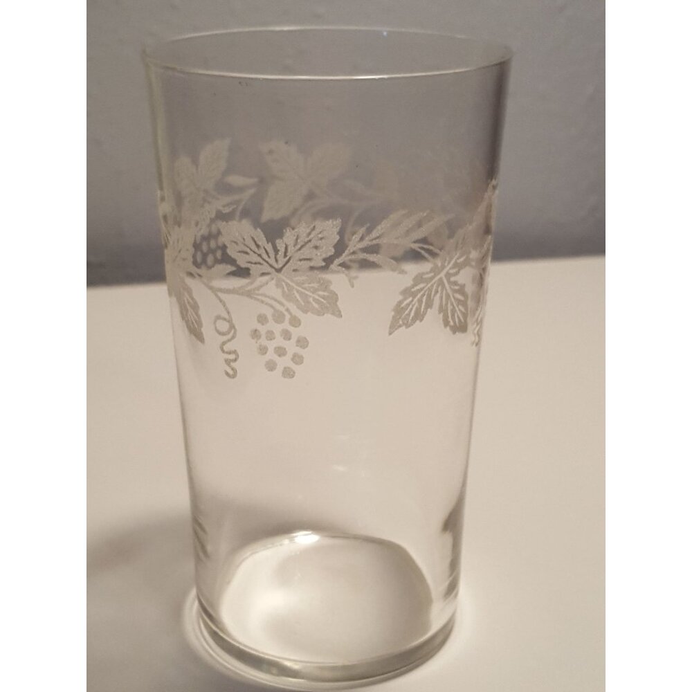 Barlett Collins Grapes And Leaves Embossed Drinking Glass Tumbler 16oz Replaceme - Picture 3 of 6